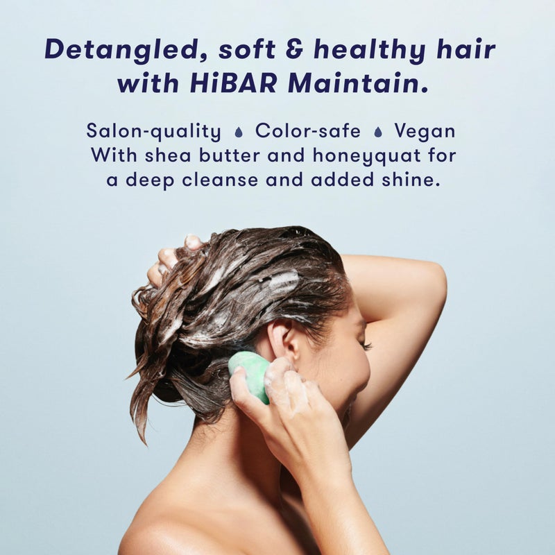 HiBAR - Maintain Shampoo & Conditioner Set - For Well-Balanced Hair - Cleanse & Nourish - Honey, Shea Butter, Coconut Oil & Vitamin B5 - Plastic, Soap, Paraben & Sulfate-Free -Color Safe -2 Solid Bars - Image 2